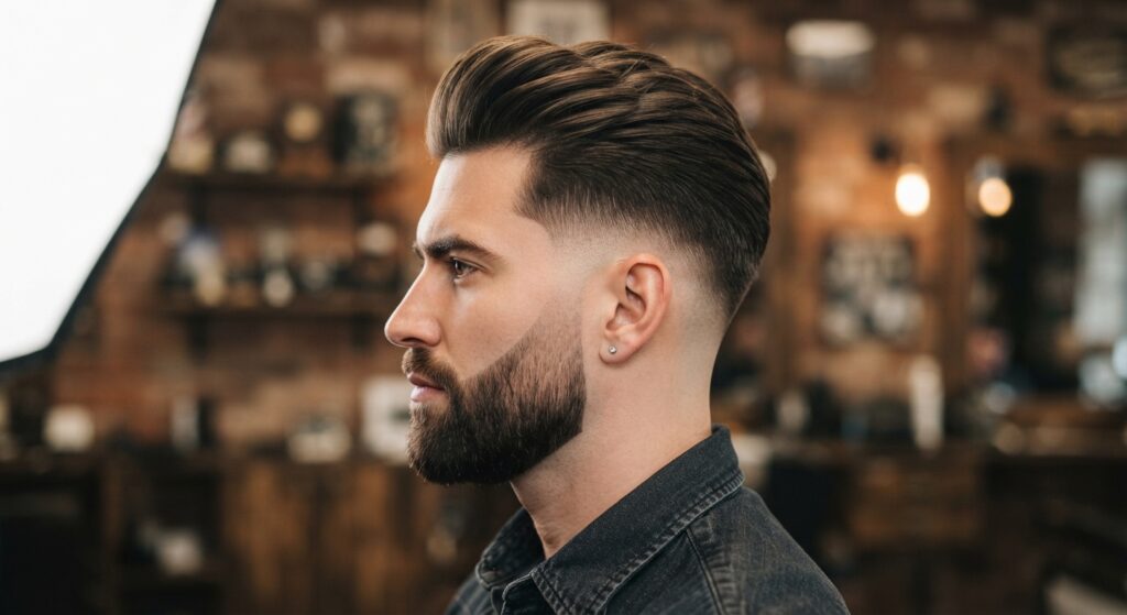 Homme avec une barbe dégradée