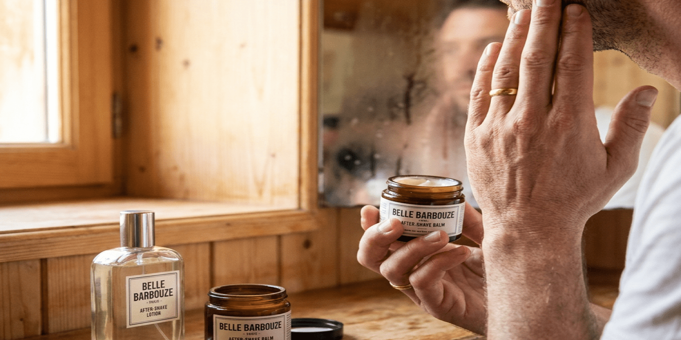 baume et lotion après-rasage homme, routine de rasage